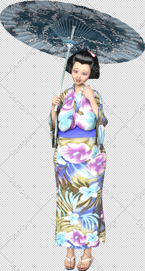 素材屋☆歌う宝石箱☆画像素材(町娘)