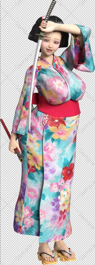 素材屋☆歌う宝石箱☆画像素材(町娘)