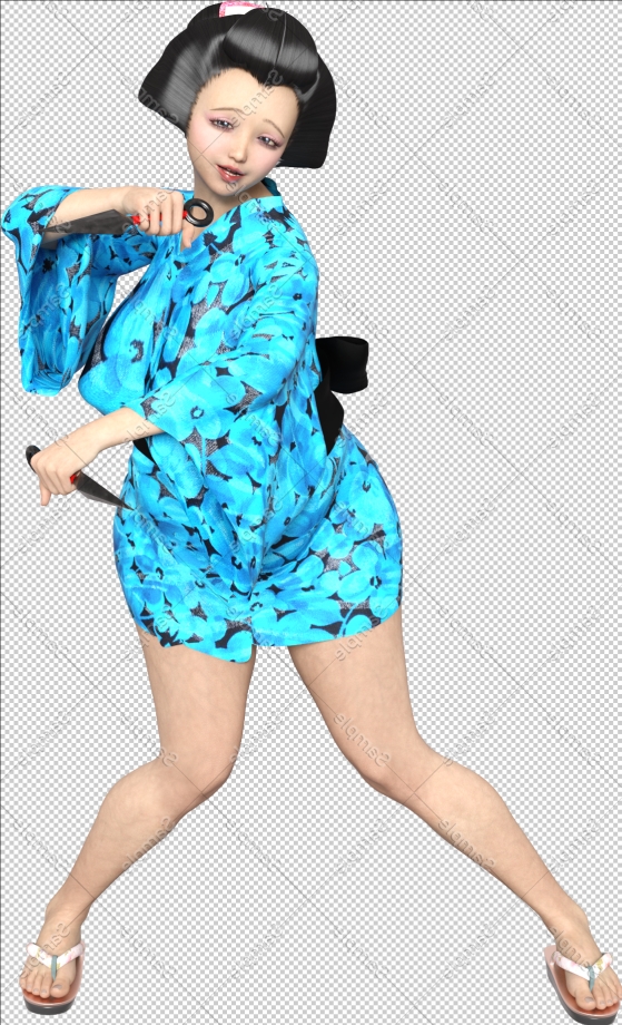 素材屋☆歌う宝石箱☆画像素材(町娘)