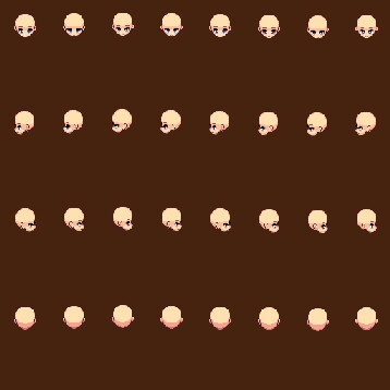 【ドット絵】女性の歩行雛形 64 Pro