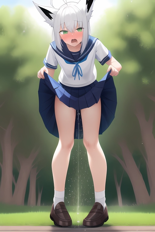 ケモ耳娘野外放尿CG集