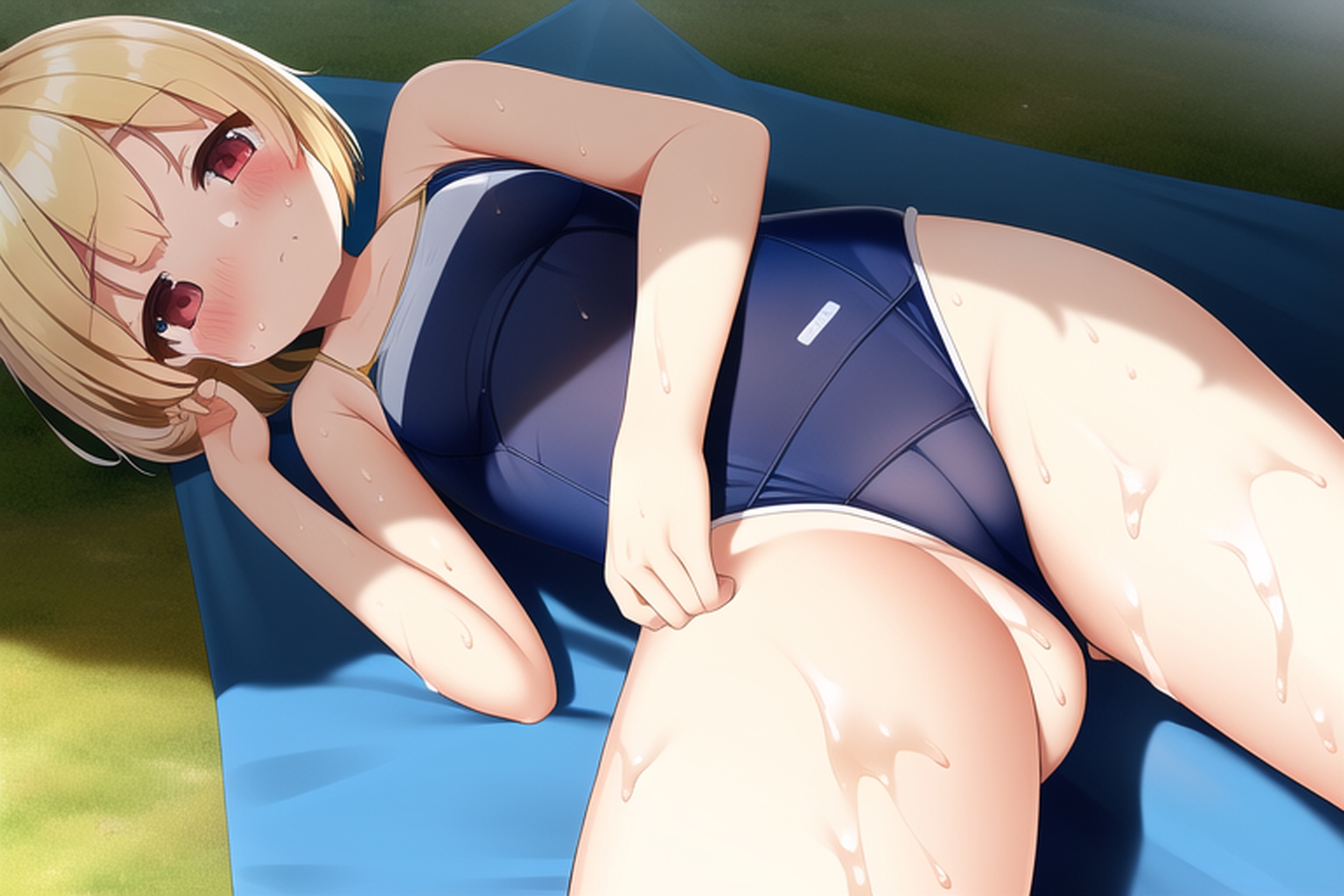 金髪ショート水着エロCG集