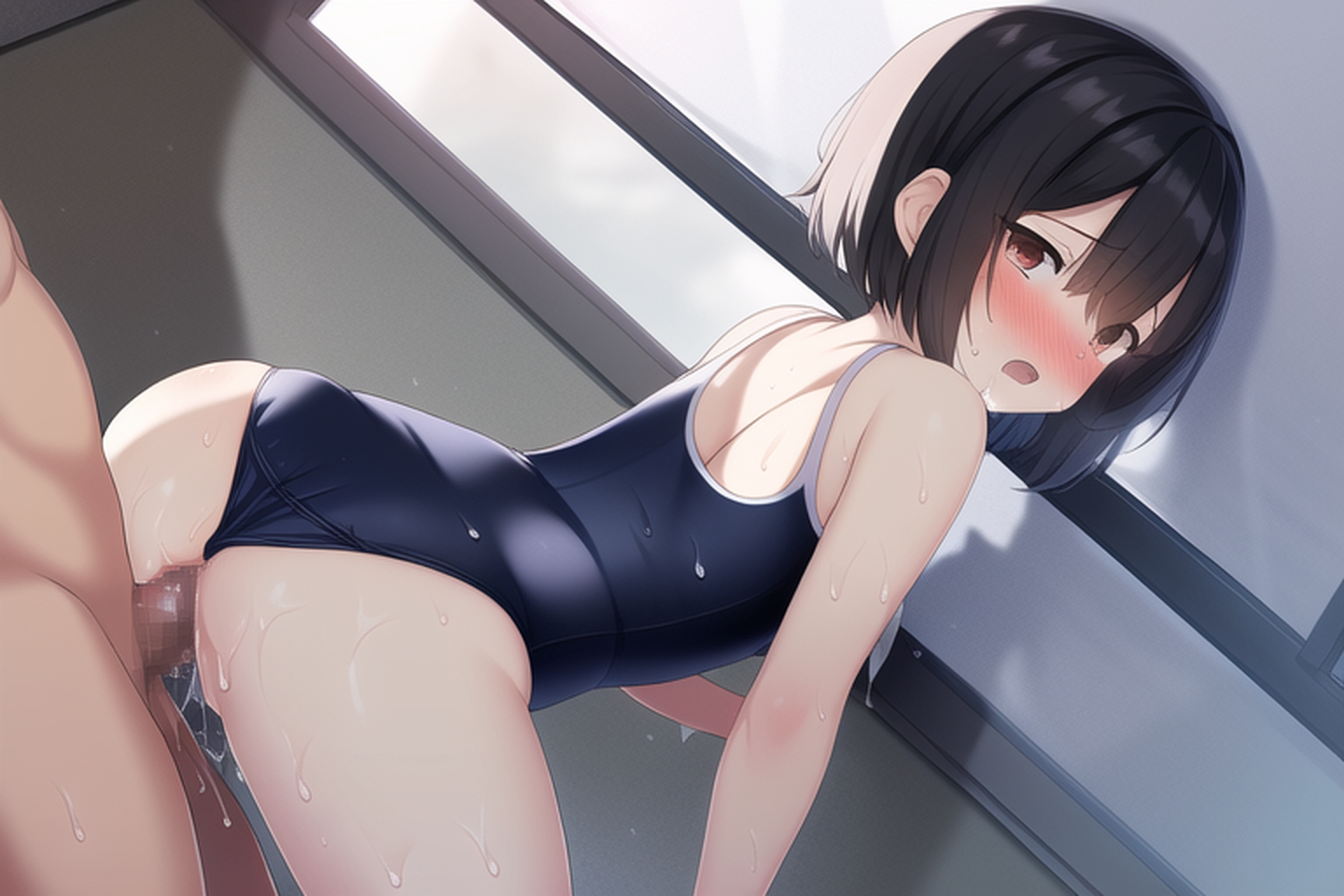 黒髪ショートスク水エロCG集