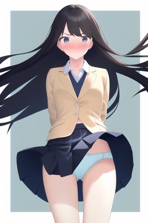 制服スカートぱんちら!たっぷりボリューム100枚越え!恥じらい顔、悪戯顔など多数の表情を内包!