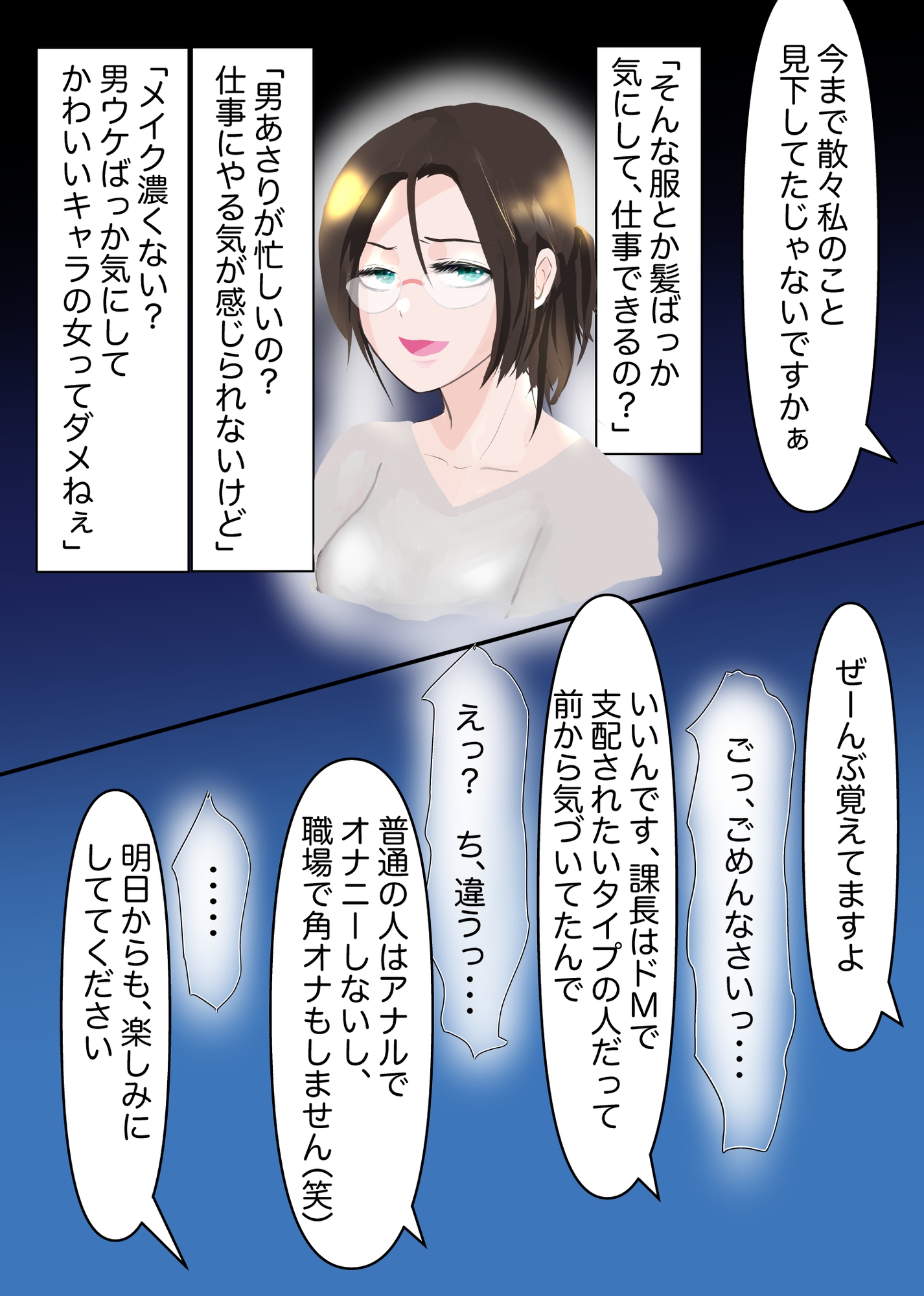 プライドの高い女性上司が女性部下に毎日命令される話