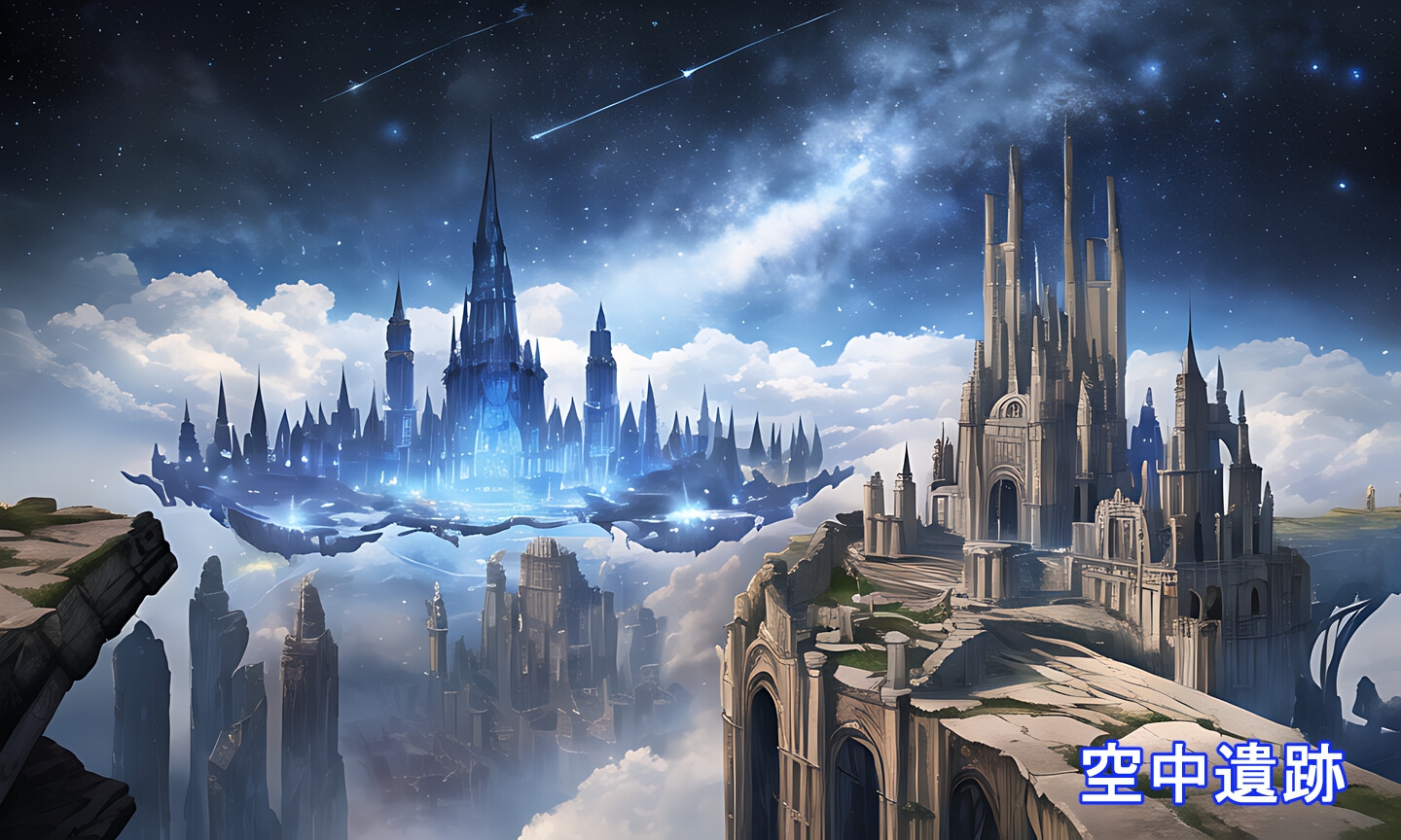 異世界イラスト素材 「空中遺跡」