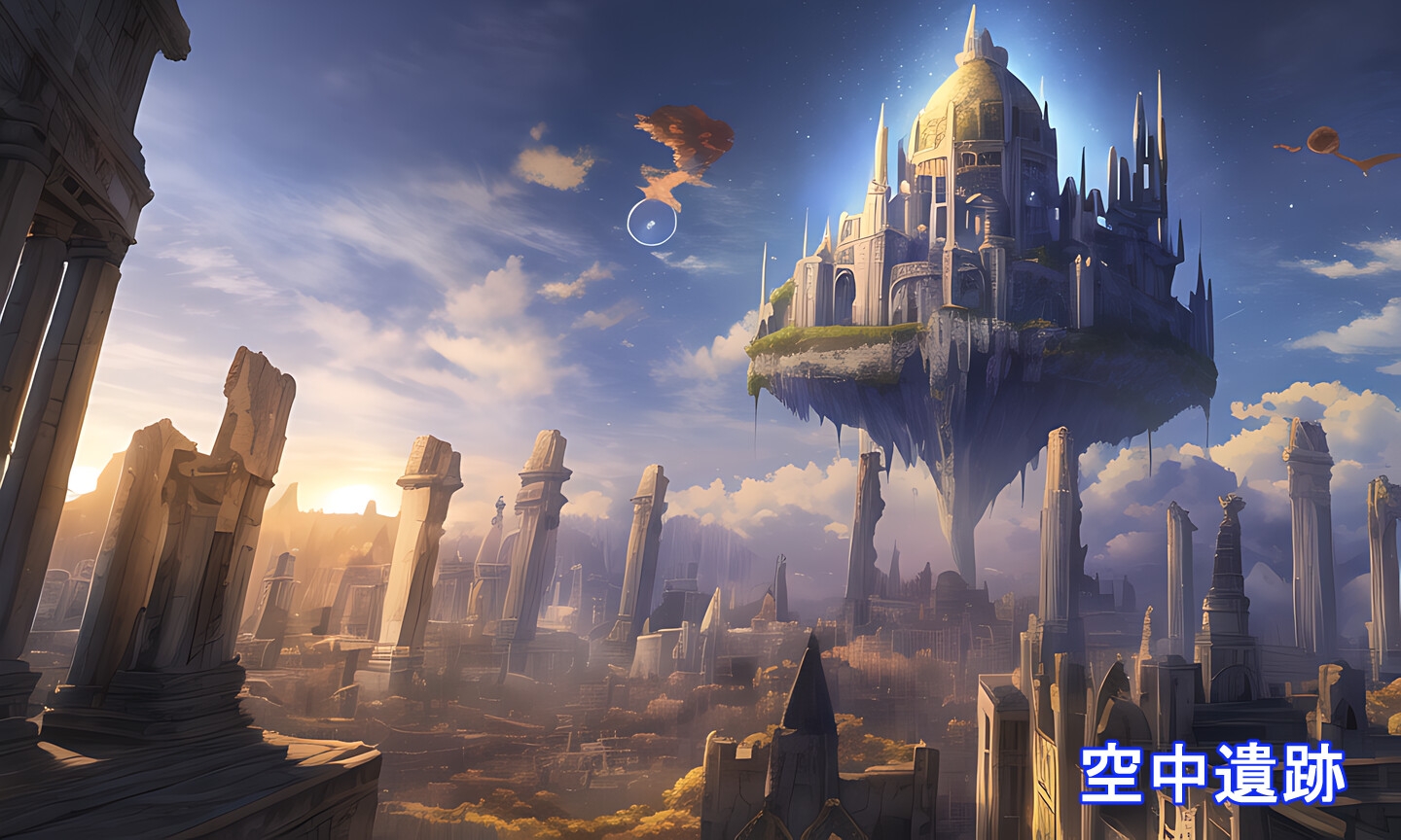 異世界イラスト素材 「空中遺跡」