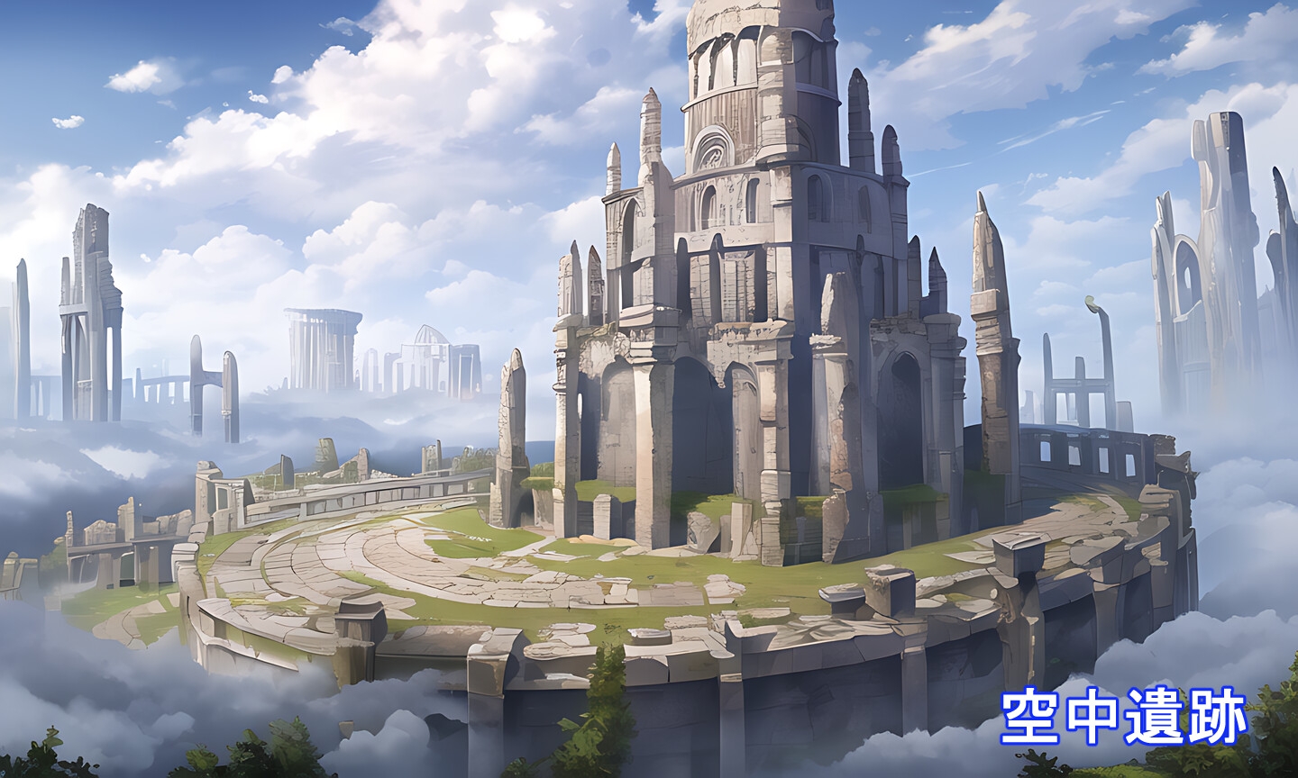 異世界イラスト素材 「空中遺跡」