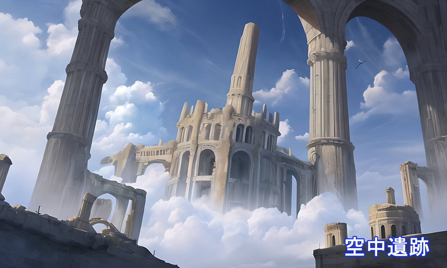 異世界イラスト素材 「空中遺跡」