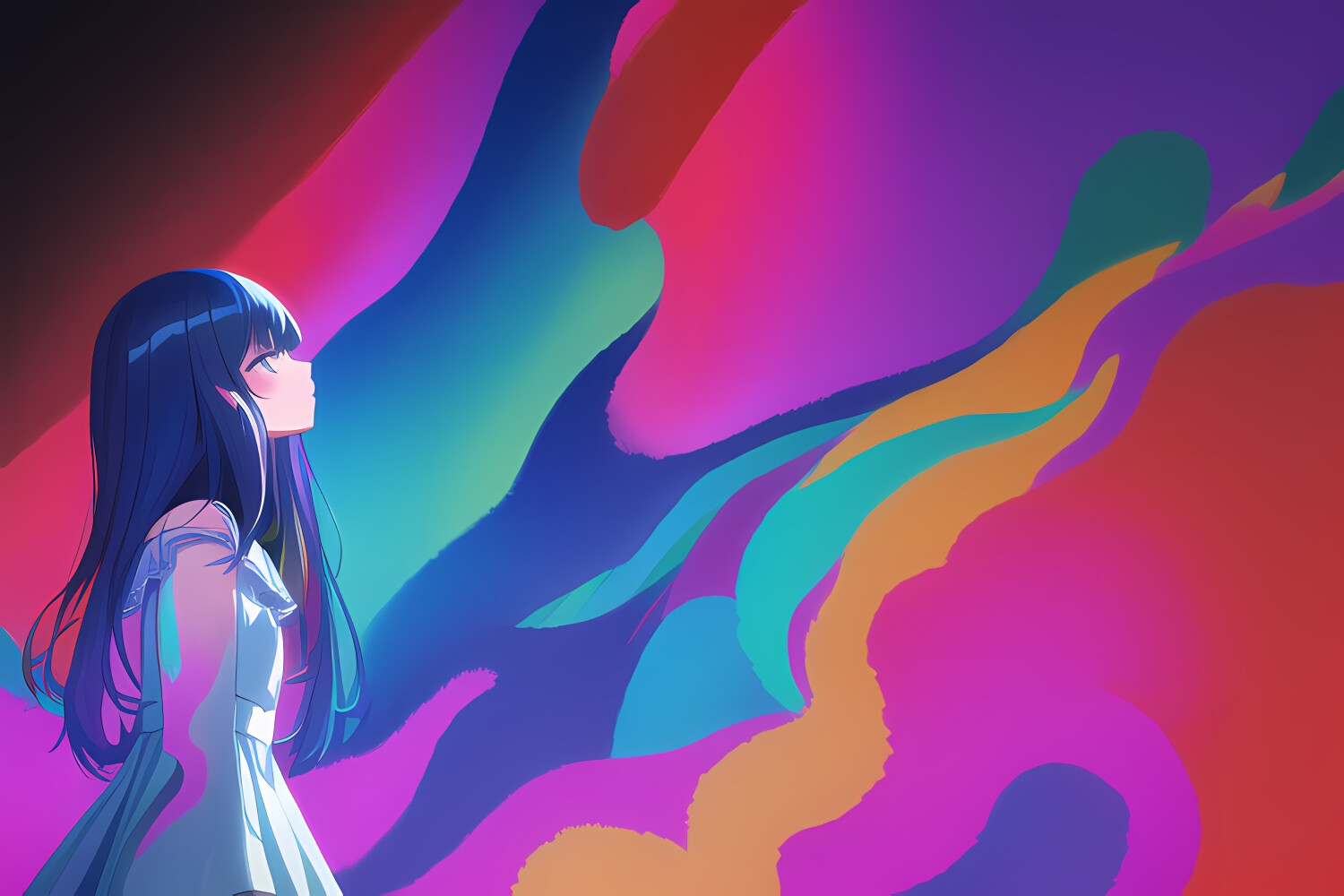 【AI画集・呪文付き作例】虹色