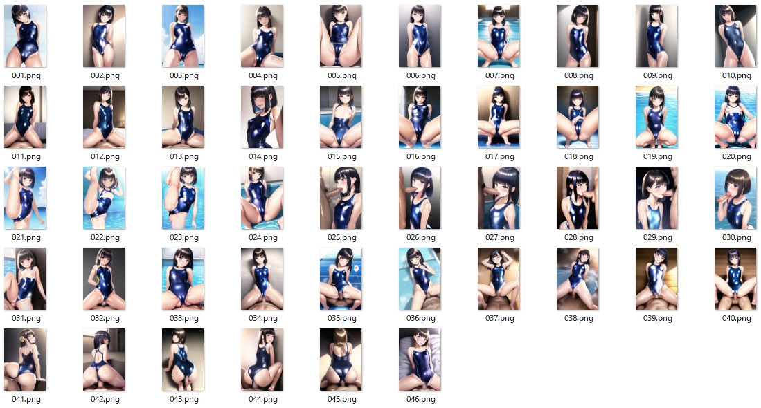 光沢スク水っ娘画像集