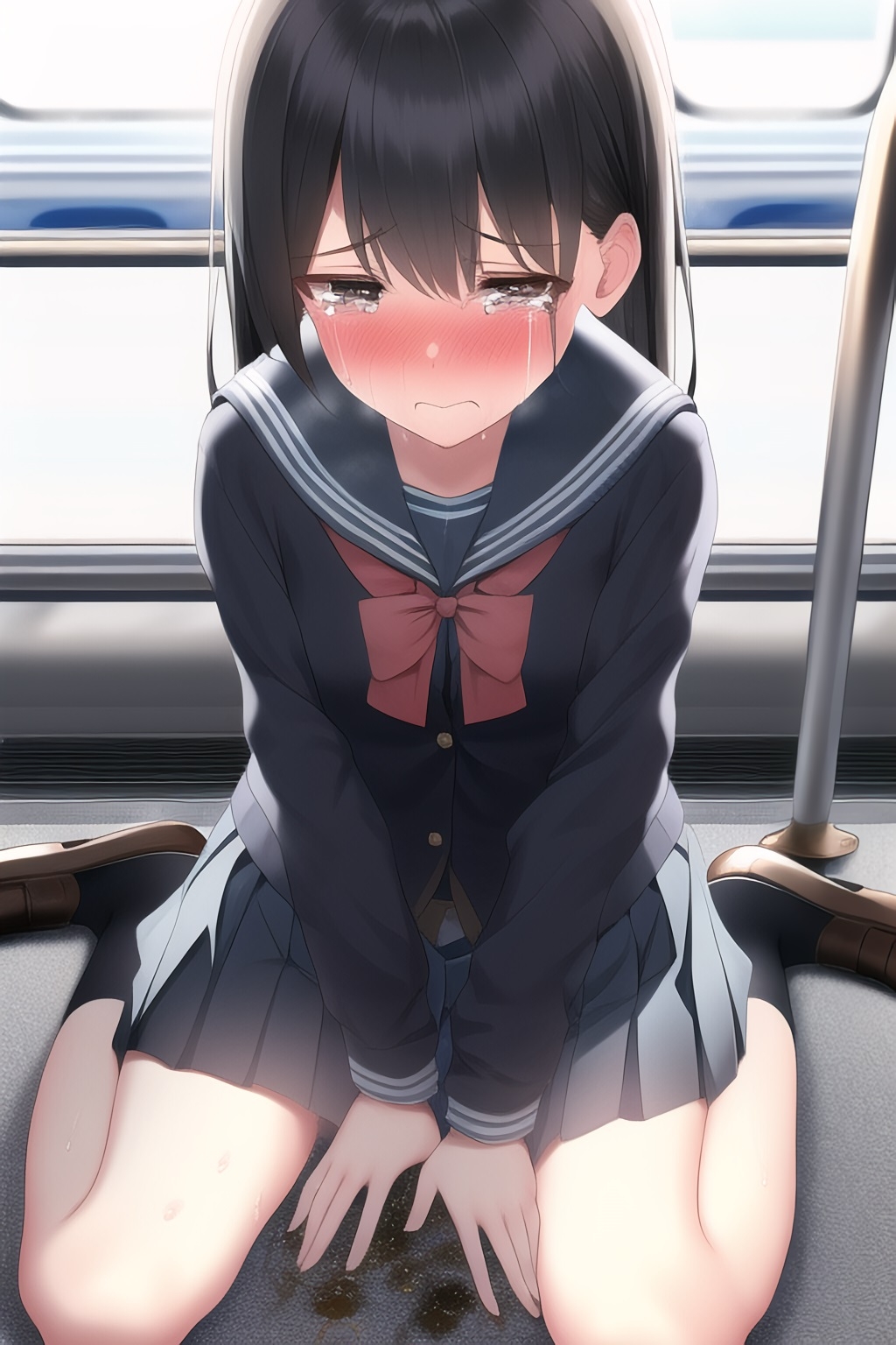 電車で俺の前の娘がおしっこ漏らした