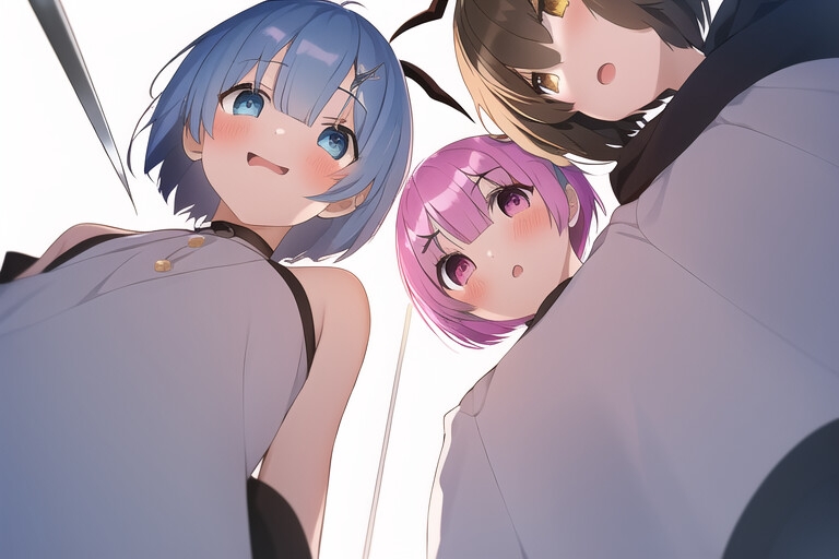 青髪少女&赤髪少女の双子CG集