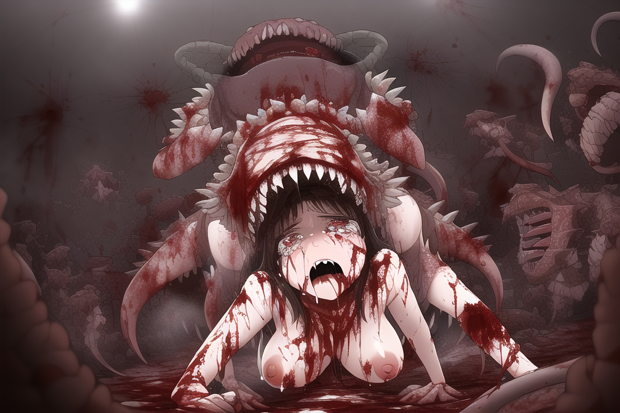 蟲に喰われる少女たち【蟲姦イラスト 残虐編】