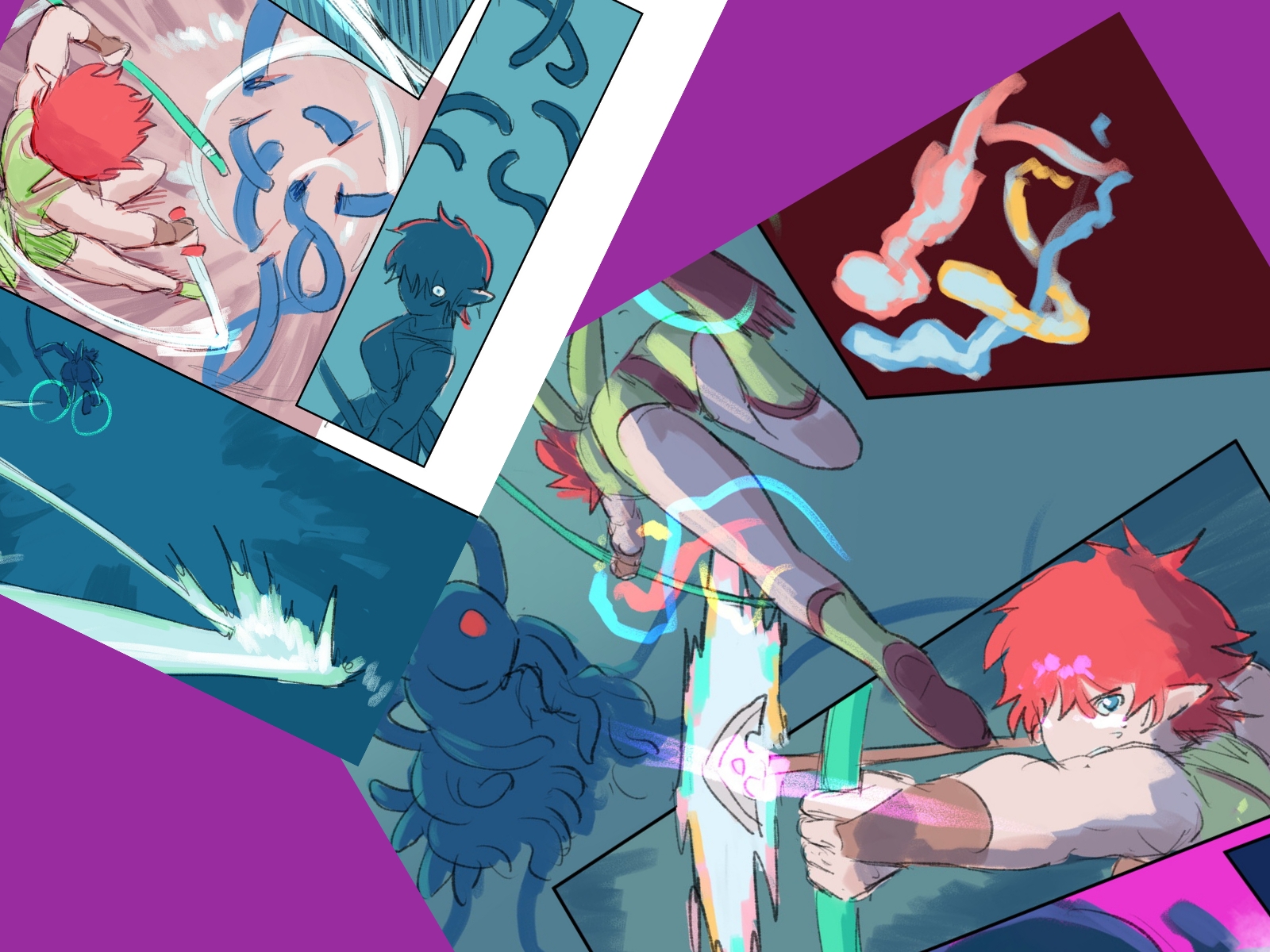 危険触手生物VS切羽詰まったお姉ちゃんエルフ