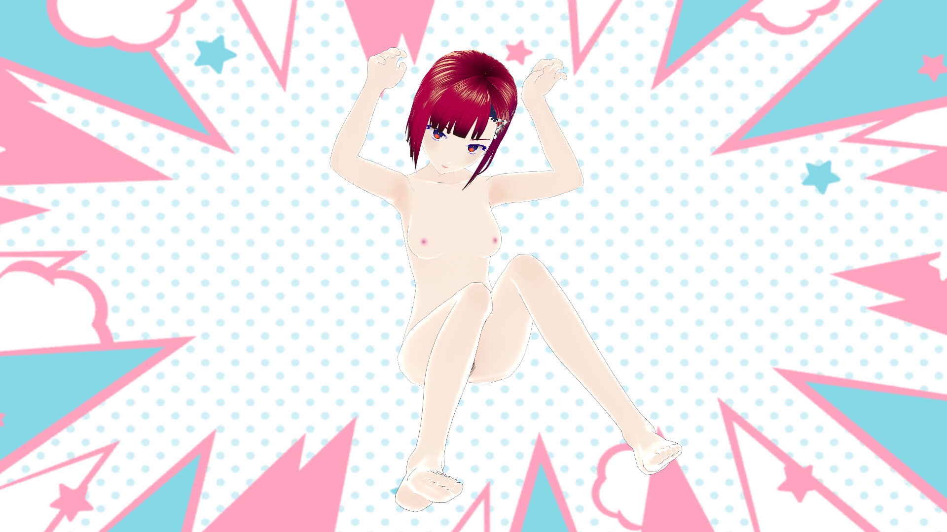 【VRoidファイル】【R18素体】赤い髪の女の子