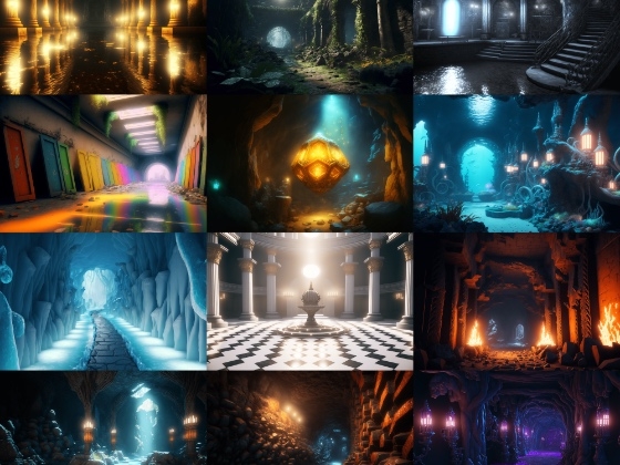 【超リアルなダンジョン背景】著作権フリーの高解像度画像(100枚)