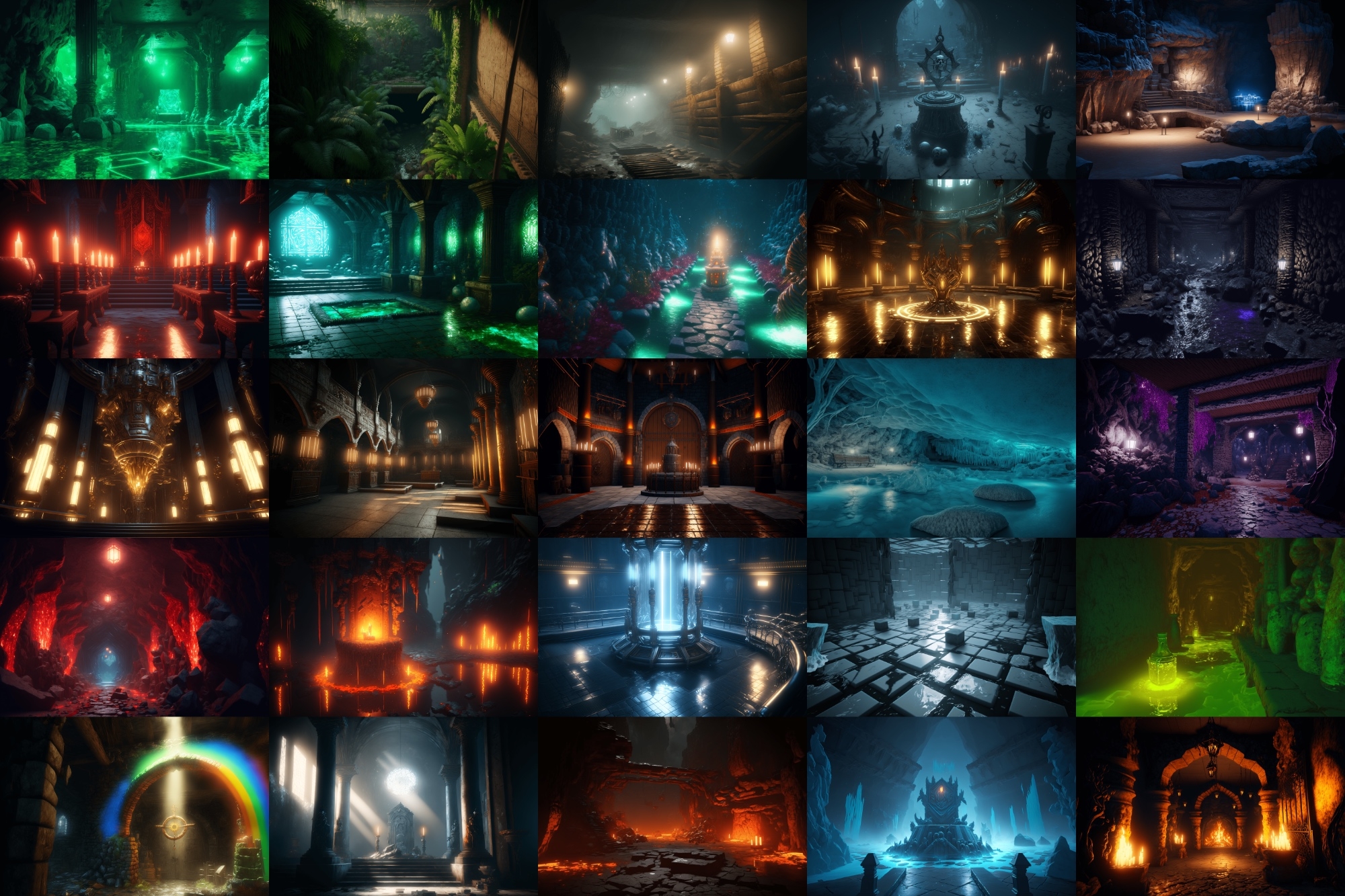 【超リアルなダンジョン背景】著作権フリーの高解像度画像(100枚)