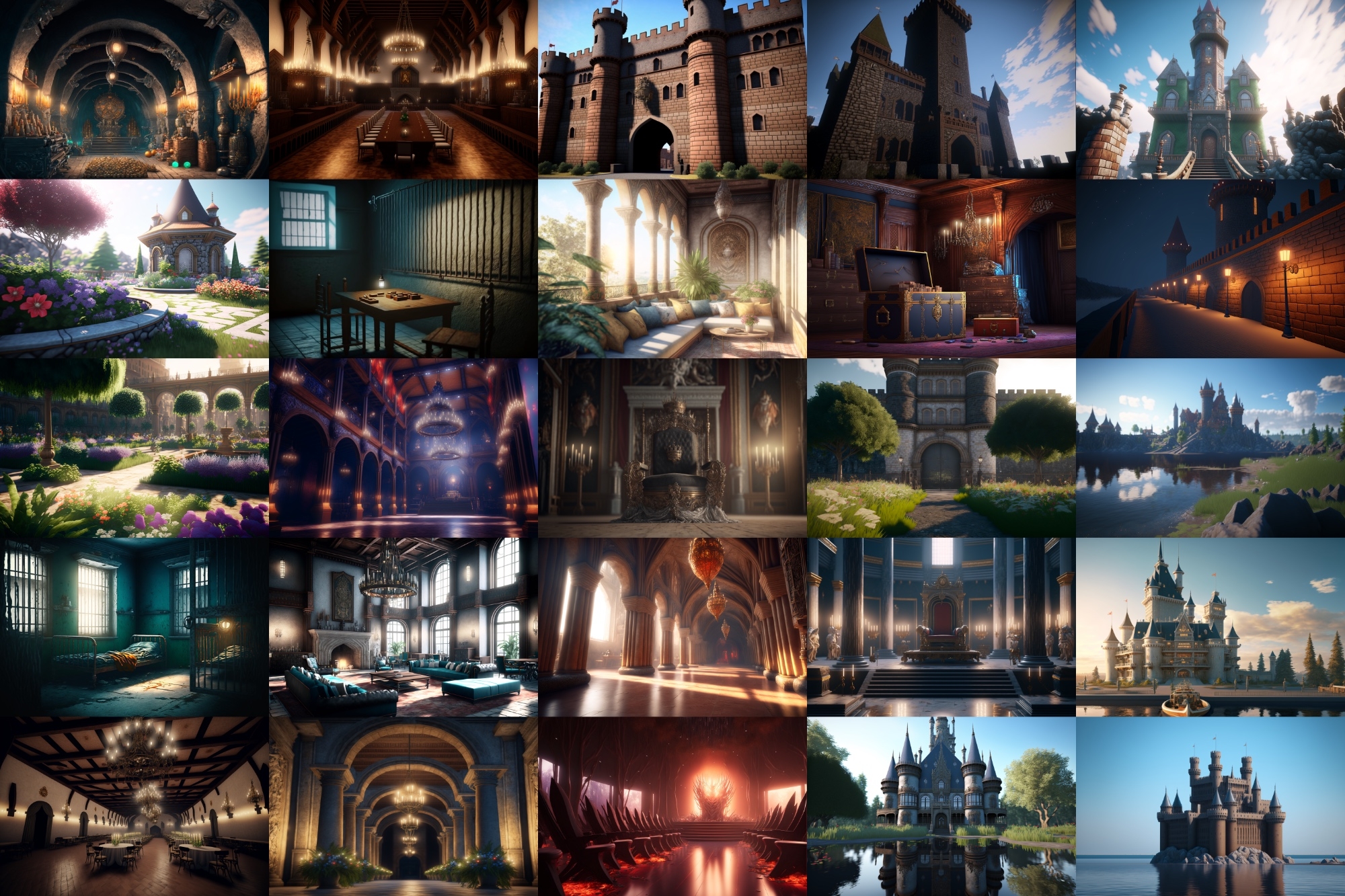 【超リアルな城や室内の背景】著作権フリーの高解像度画像(100枚)