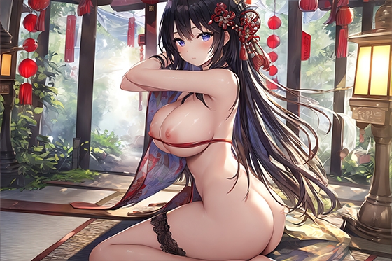 正月風ビキニの黒髪少女 / CG集 (72枚)