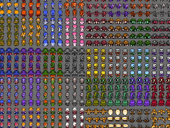 8bitレトログラフィック 歩行キャラ素材集