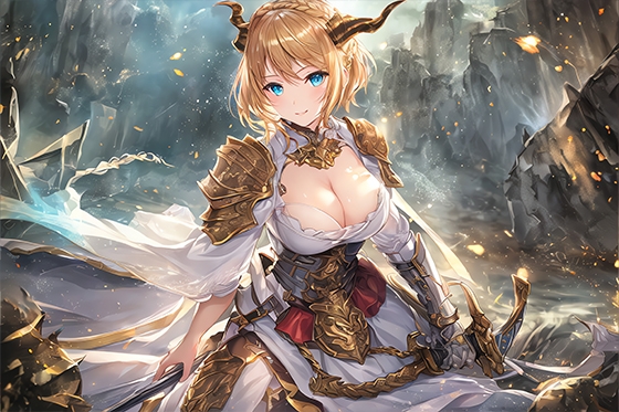 金髪竜戦士娘の戦後 / 全年齢+R-18 CG集 (105枚)