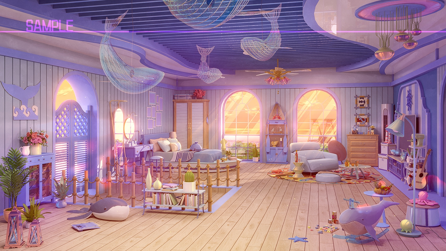 背景素材:地中海風アパート