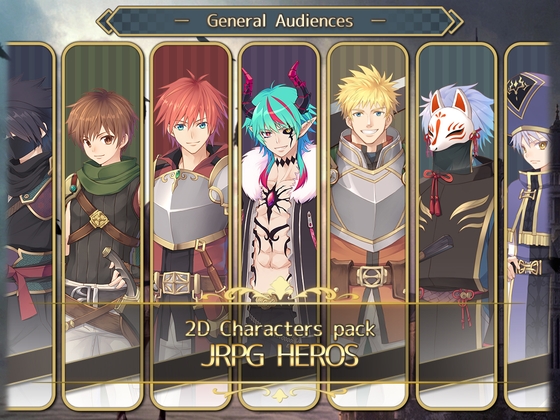 2D characters pack JRPG HEROS GA
