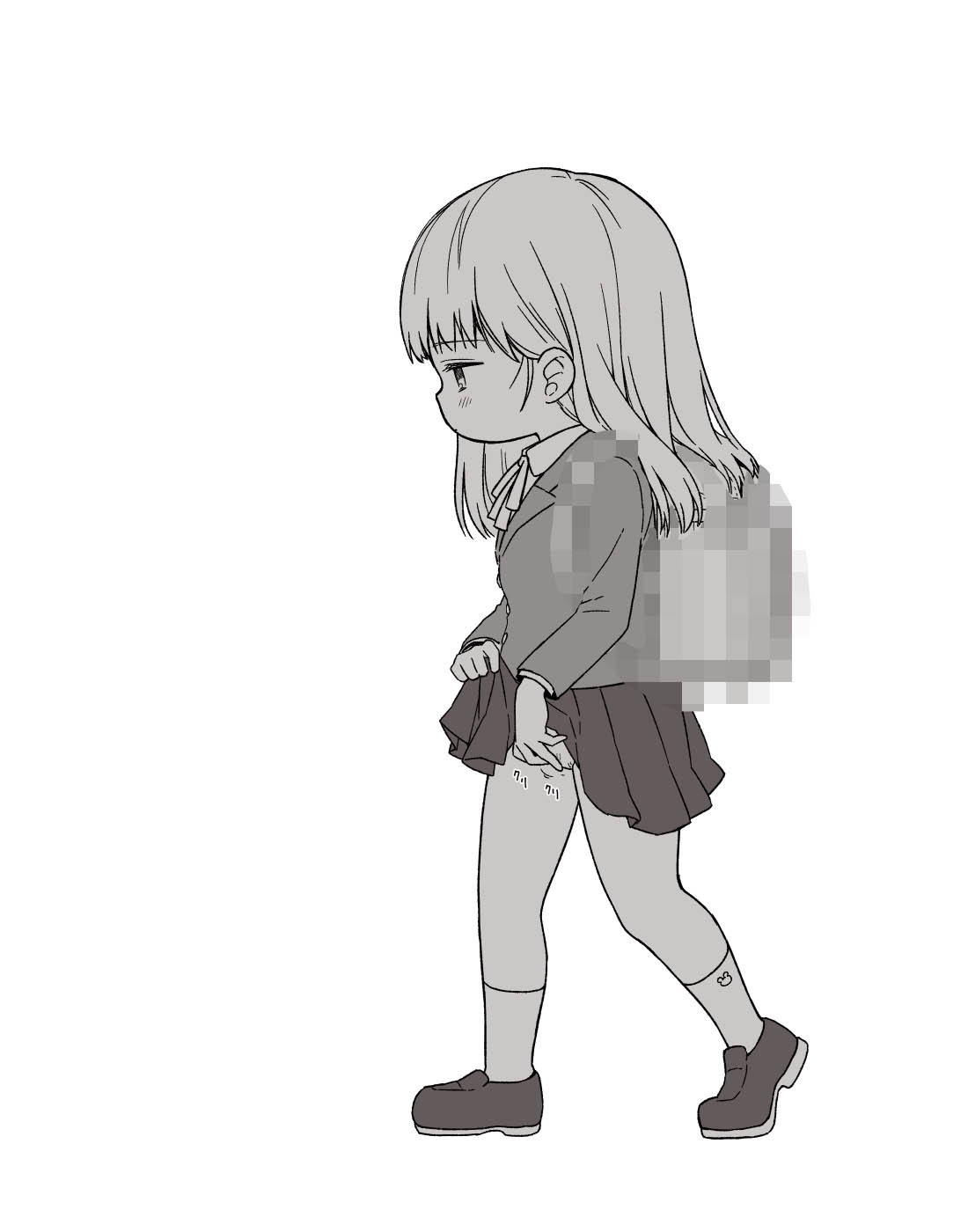 登〇中に歩きオナニーしておしっこまで漏らしちゃう女の子