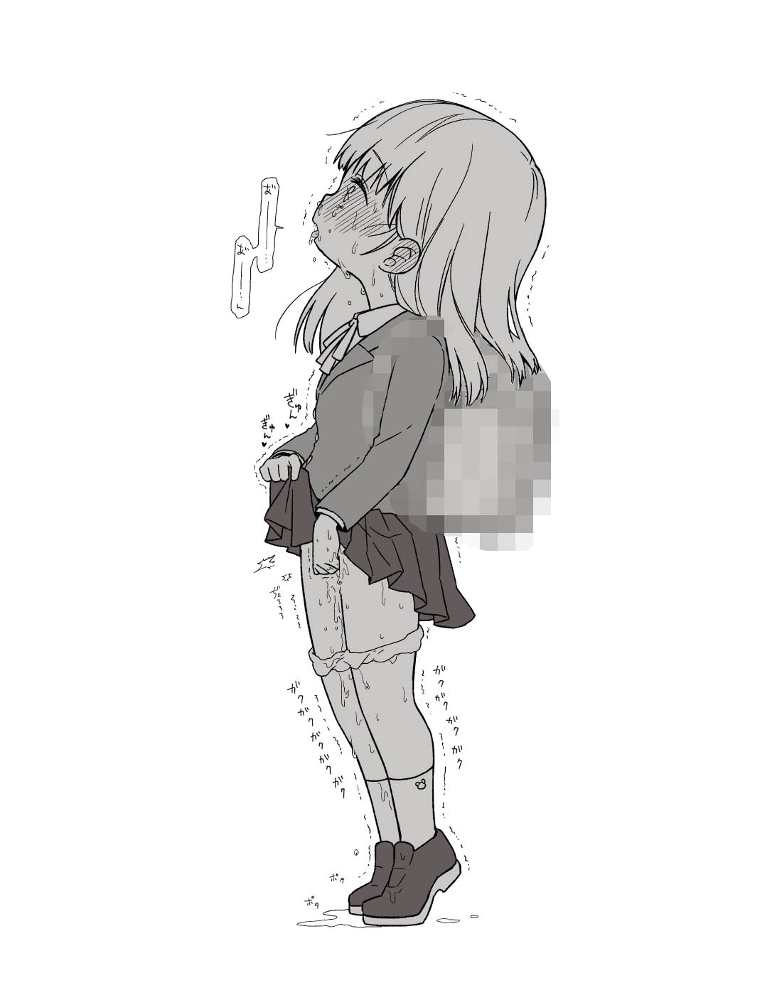 登〇中に歩きオナニーしておしっこまで漏らしちゃう女の子