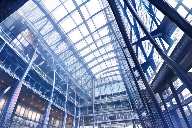 積み上げられたものを見上げて