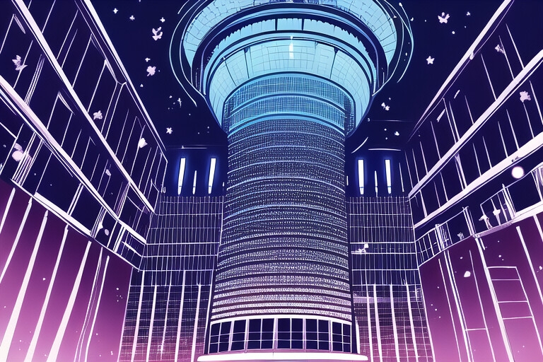 積み上げられたものを見上げて