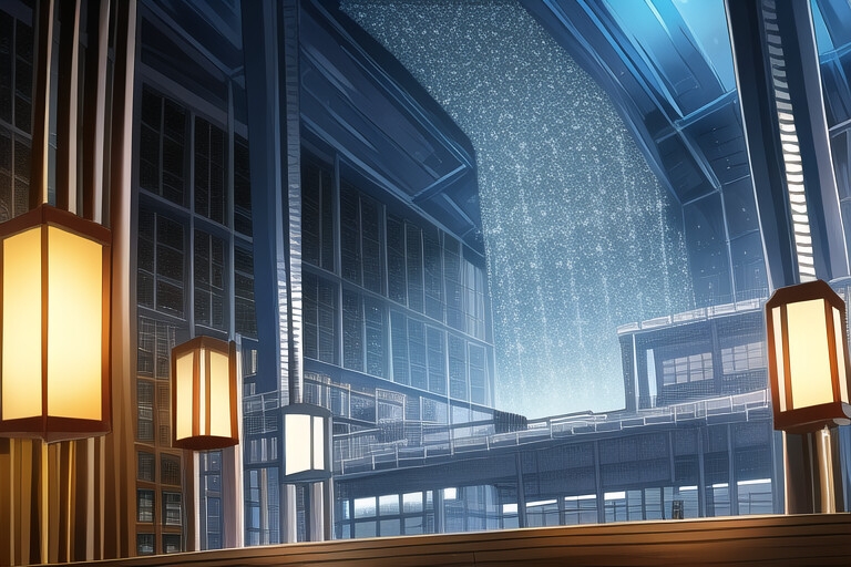 積み上げられたものを見上げて