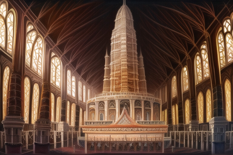 積み上げられたものを見上げて