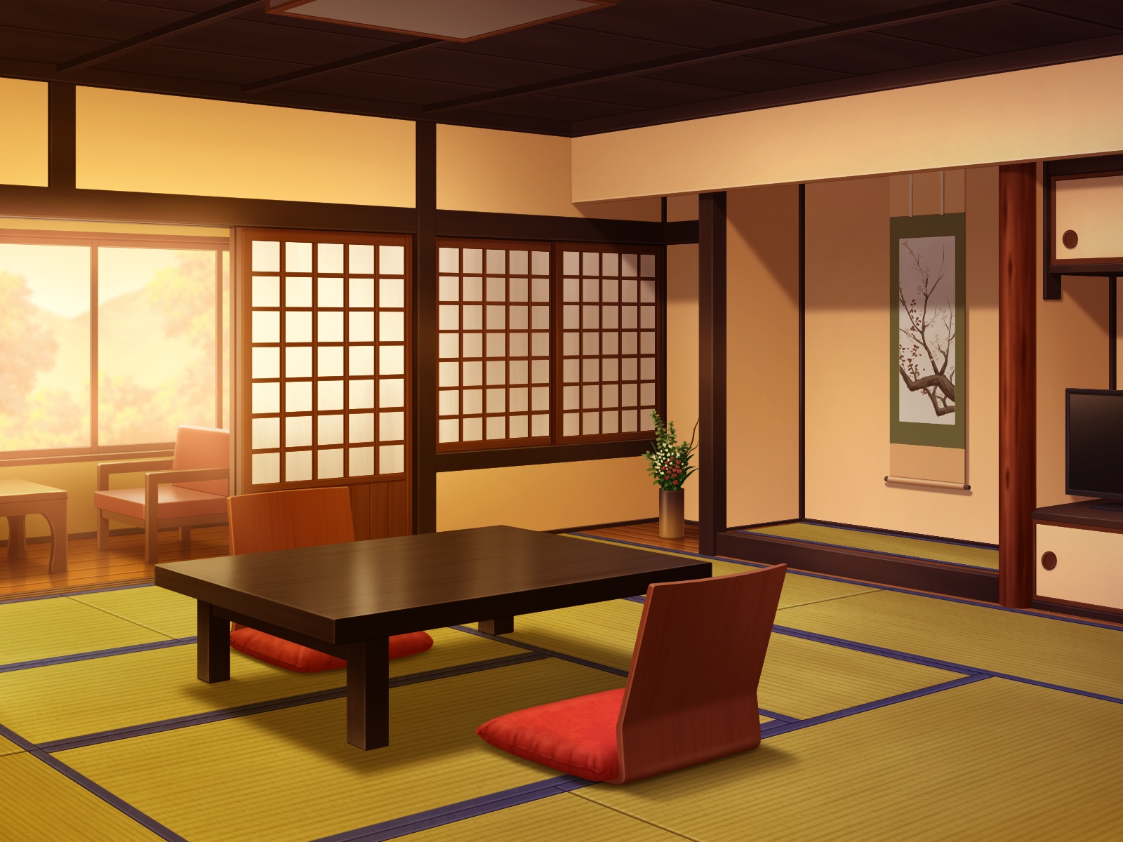 フリー背景素材 旅館 部屋