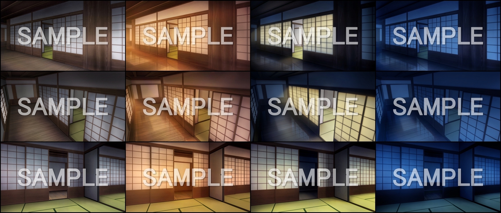 みにくる背景CG素材集『江戸編』part01 ブーストパック (部屋・宿・縁側・廊下)