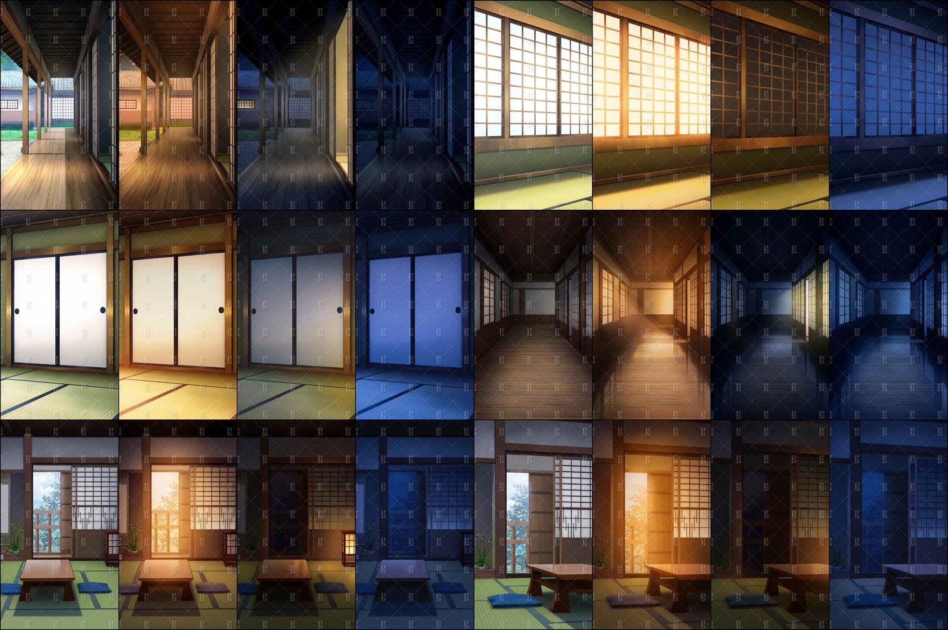 みにくる背景CG素材集『江戸編』part01 ブーストパック (部屋・宿・縁側・廊下)