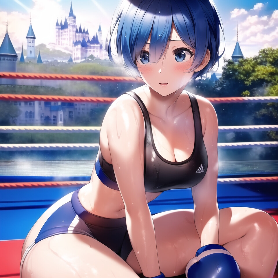 レムのボクシング ロリ巨乳