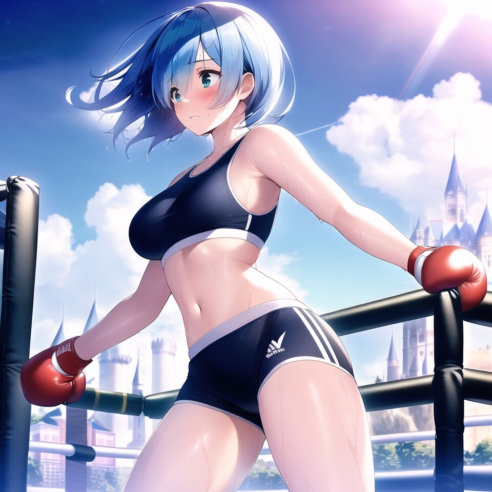 レムのボクシング ロリ巨乳