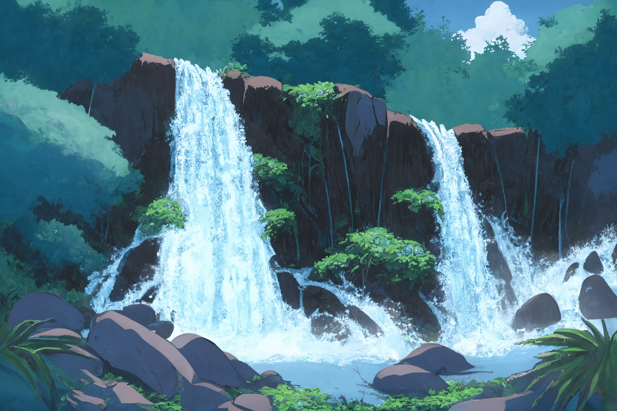 【アニメ映画風の自然系背景】著作権フリーの高解像度画像(100枚)