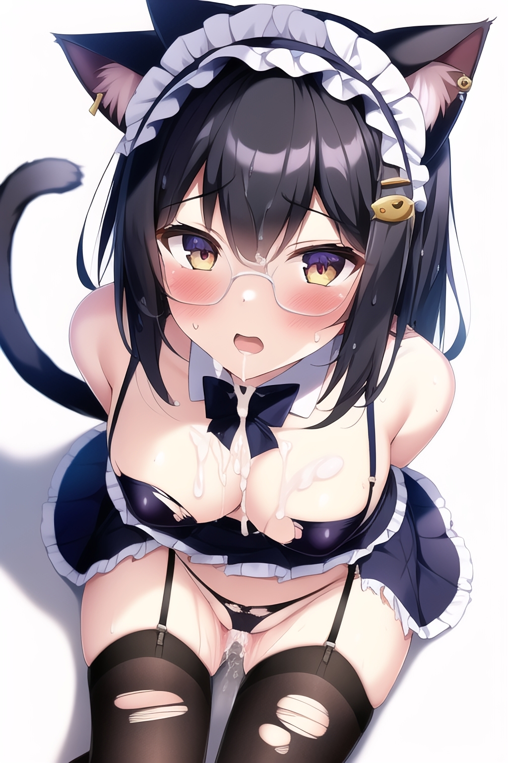 フェチイラスト集 -猫耳メイドにぶっかけ精液漬け- フリーイラスト