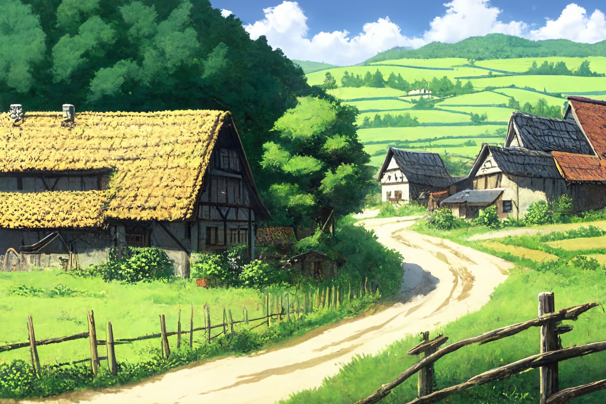 【アニメ映画風の街や施設の背景】著作権フリーの高解像度画像(100枚)