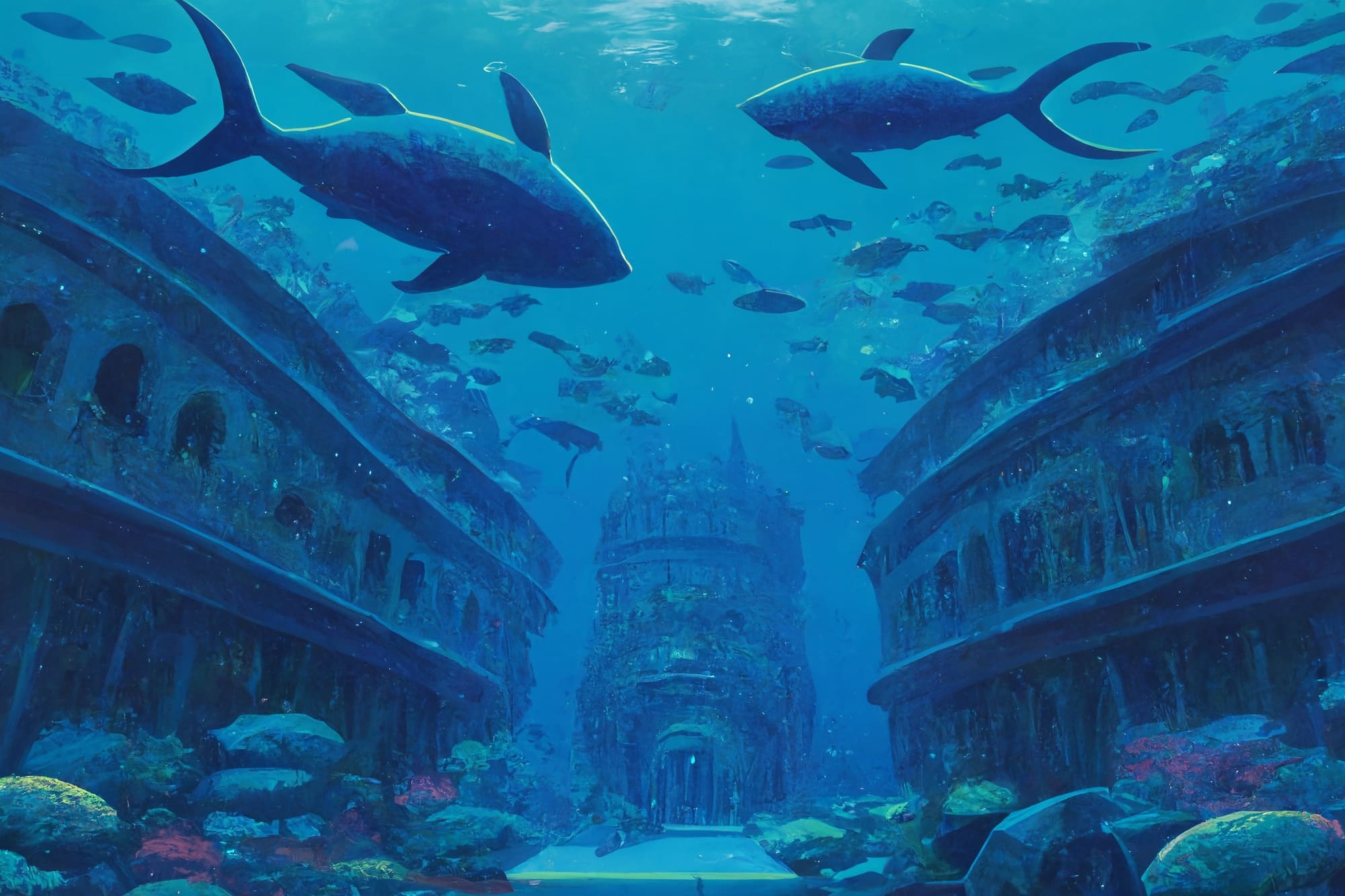 【アニメ映画風の街や施設の背景】著作権フリーの高解像度画像(100枚)