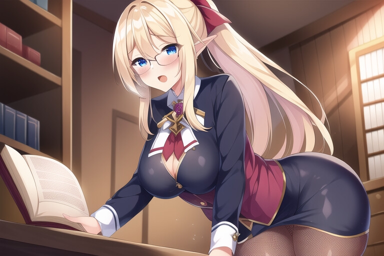 やさしいダークエルフの先生に勉強を教えてもらって・・・