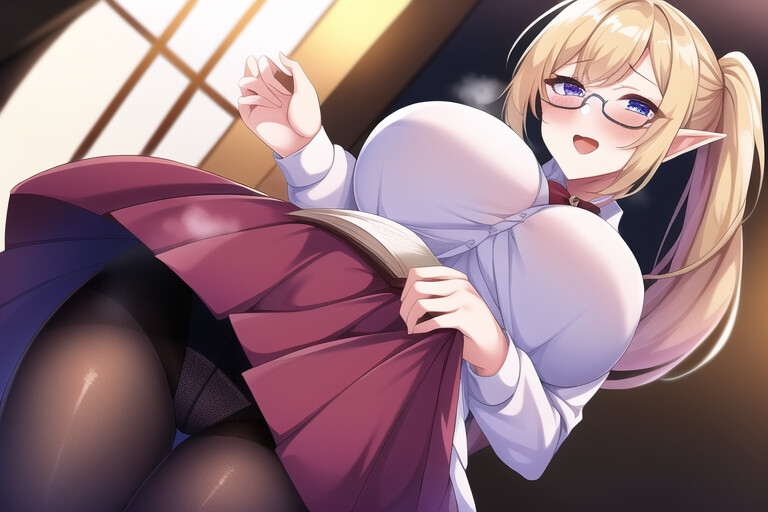 やさしいダークエルフの先生に勉強を教えてもらって・・・