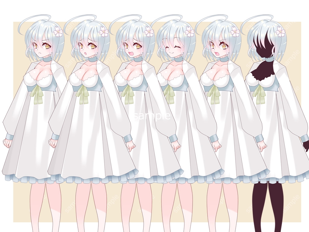 全身立ち絵素材・ファンタジー衣装024《薄幸少女》