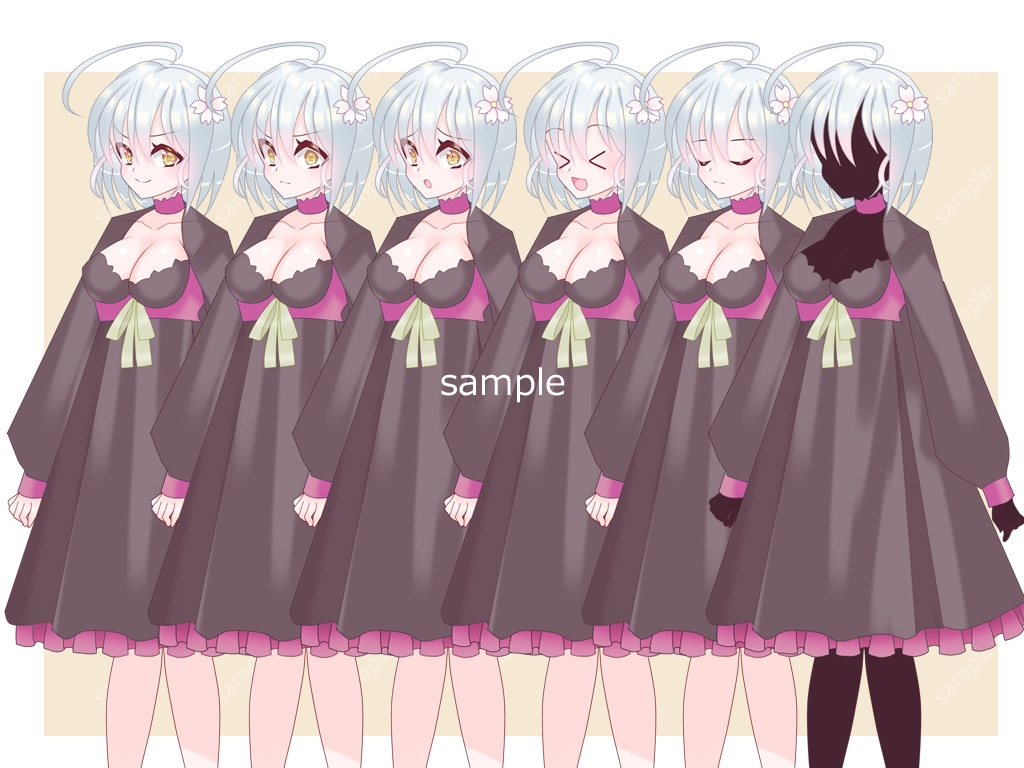 全身立ち絵素材・ファンタジー衣装024《薄幸少女》