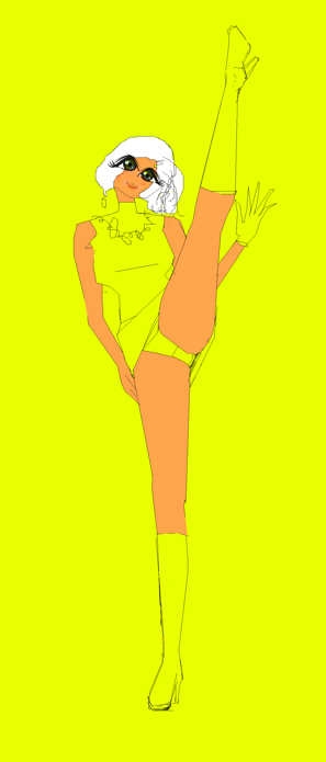 足を振り上げる女の子!