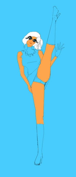 足を振り上げる女の子!