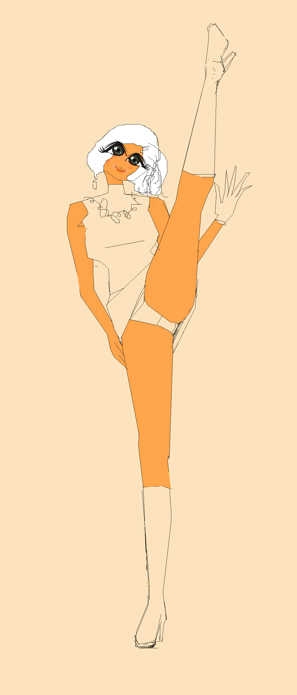 足を振り上げる女の子!